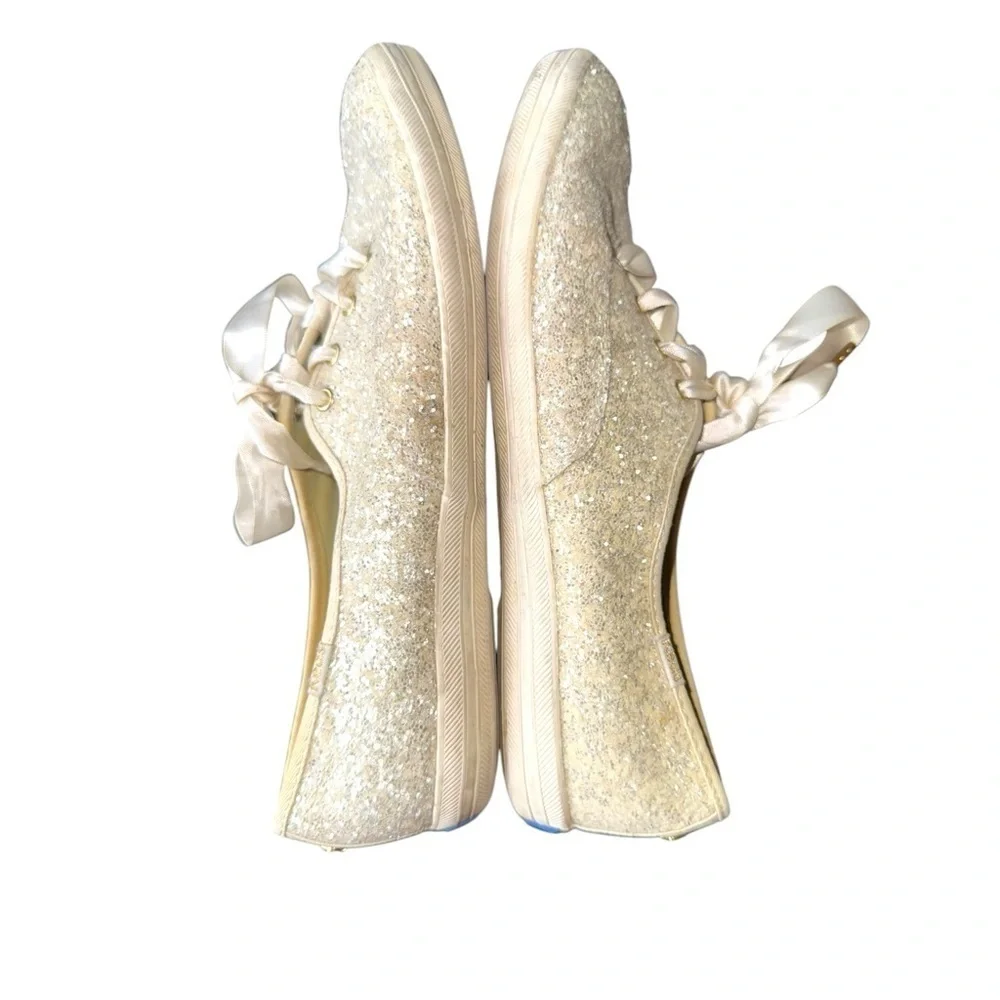 Kate Spade Cream Glitter Keds Sneakers